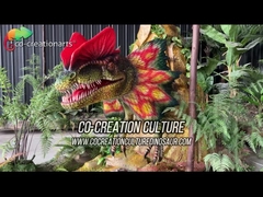 Simulación Tamaño de vida Dinosaurio animatrónico Dilophosaurus Para parque de diversiones