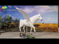 Animales Animatrónicos Simulación de unicornio con alas para la decoración de parques temáticos