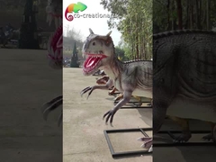 Allosaurus de tamaño natural Eco Animatronic de los animales grandes de la fibra de vidrio del parque de atracciones amistoso