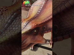 Superficie lisa de la fibra de vidrio de Protoceratops de la resina del dinosaurio animal grande de las estatuas