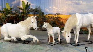 Unicornio animatrónico de tamaño natural para parques temáticos y eventos