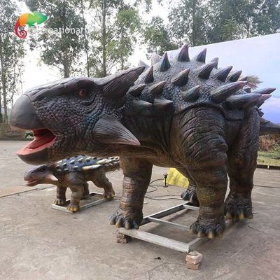 Ankylosaurus realista del dinosaurio Animatronic de tamaño natural del parque temático de la prenda impermeable para el parque de atracciones