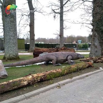 Dragón de Komodo Animatrónico Realista Con Movimiento Dinámico Y Detalle del Hábitat Natural