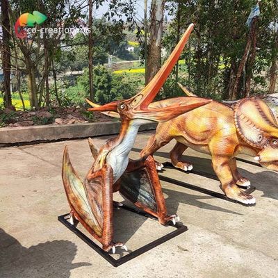 comprar Fibra de vidrio 3D de aspecto realista Dinosaurios luchando Pterosauria Estatua al aire libre online manufacture