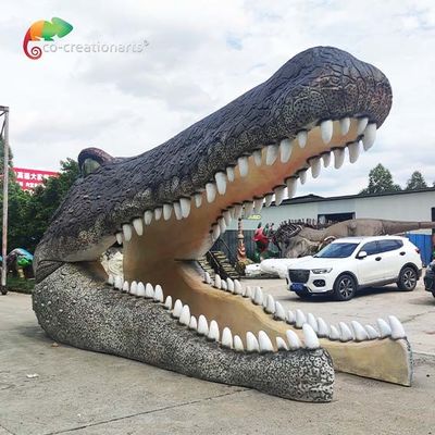 comprar Decoración principal de la puerta de los animales de la fibra de vidrio de la prenda impermeable del cocodrilo de tamaño natural de la fibra de vidrio online manufacture