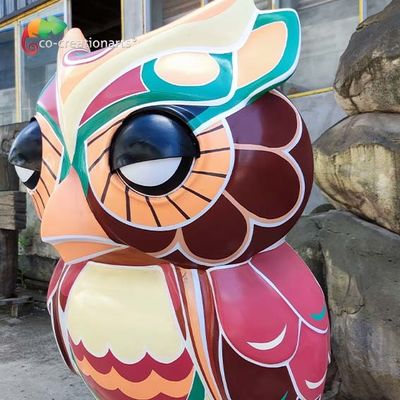 comprar estatuas animales de la fibra de vidrio sana viva de alta resistencia que encienden el búho Animatronic online manufacture