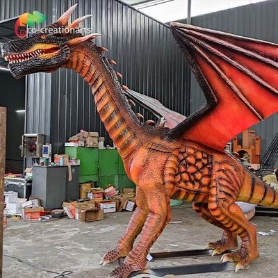 Decoraciones de Parque Temático de Atrezo de Dragón Animatrónico a Tamaño Real