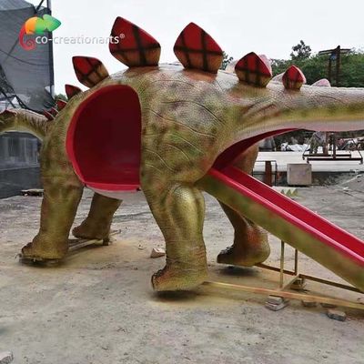 Diapositiva modificada para requisitos particulares del Stegosaurus de la fibra de vidrio de los 6M Dinosaur Playground Equipment