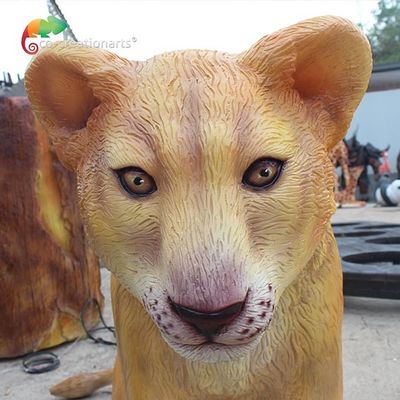 Los leones lisos de la fibra de vidrio de la textura impermeabilizan para el parque temático