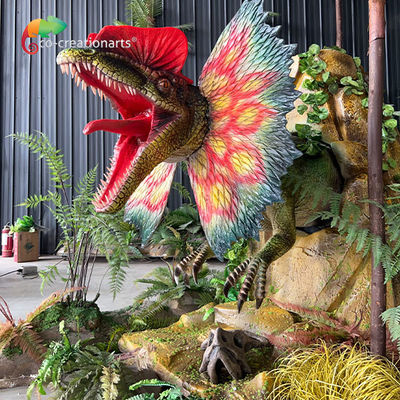 Un buen precio. Simulación Tamaño de vida Dinosaurio animatrónico Dilophosaurus Para parque de diversiones en línea