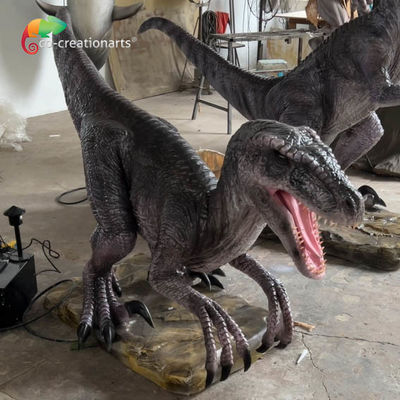 Parque de diversiones Tamaño de vida Dinosaurios animatrónicos Velociraptor animatrónico con movimiento y sonido realistas