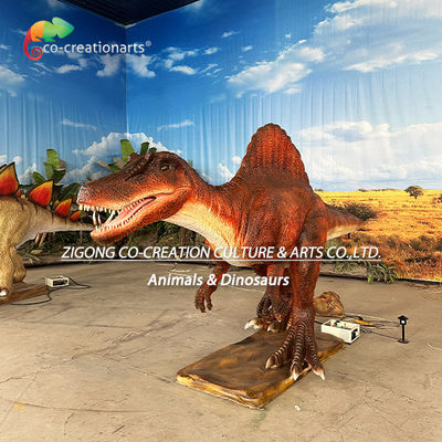 Dinosaurio animatrónico realista Spinosaurus: Espectáculo impactante con múltiples movimientos, extremidades articuladas, colores vívidos y ambiente acuático