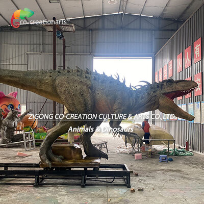 Comprar Dinosaurio Indominus Rex animatrónico servo realista con sistema de movimiento de pista para atracciones de parques temáticos Fabricación en línea