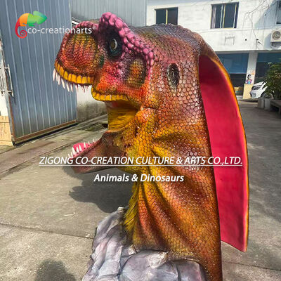 comprar Llamada a foto de cabeza de T-Rex de fibra de vidrio para accesorios de mini golf de dinosaurios, decoración de parque temático Fabricación en línea