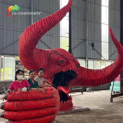 Un buen precio. Decoración al aire libre del parque de atracciones del Animatronics por encargo rojo del monstruo en línea