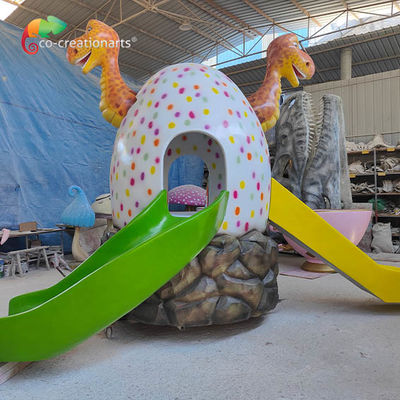 Un buen precio. Dinosaurio huevo tobogán de fibra de vidrio equipo de juego para niños parque de diversiones en línea